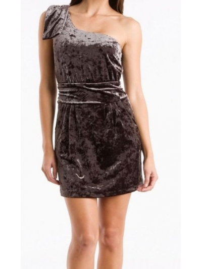 Rochie asimetrica, din catifea