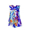 Rochie babydoll din matase naturala, cu print floral abstract