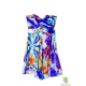 Rochie babydoll din matase naturala, cu print floral abstract