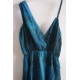 Rochie asimetrica din chiffon, cu print de pene