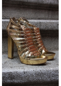 Sandale din piele cu platforma, gladiator