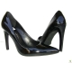 Pantofi pumps din piele lacuita, cu bot ascutit