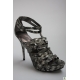 Sandale cu multe barete subtiri si print "piele de sarpe"