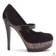 Pantofi pumps din piele, Mary-Jane, cu platforma supradimensionata