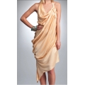 Rochie din matase, asimetrica, drapata