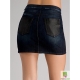 Fusta mini din denim si piele naturala