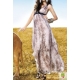 Rochie maxi din matase, cu print "piele de sarpe"