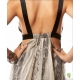 Rochie maxi din matase, cu print "piele de sarpe"
