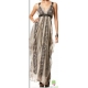 Rochie maxi din matase, cu print "piele de sarpe"