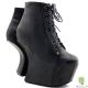 Botine sculpturale din piele, cu platforma si fara toc