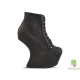 Botine sculpturale din piele, cu platforma si fara toc