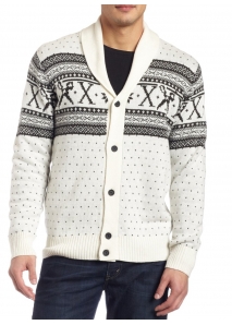 Pulover cardigan cu guler sal