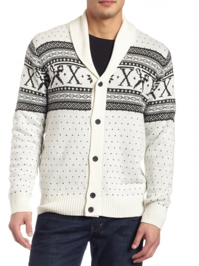 Pulover cardigan cu guler sal