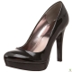 Pantofi pumps din piele lacuita, cu bot rotund