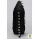Pantofi pumps din piele cu toc curbat, bot migdala, accesorizati cu tinte si tepi
