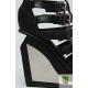 Botine din piele cu platforma sculpturala cu aplicatie metalica