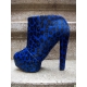 Botine din piele cu par de ponei imprimat leopard si platforma arhitecturala