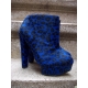 Botine din piele cu par de ponei imprimat leopard si platforma arhitecturala