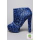 Botine din piele cu par de ponei imprimat leopard si platforma arhitecturala