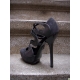 Pantofi pumps din piele, cu multe barete in x