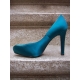 Pantofi pumps din satin, cu bot migdala si platforma ascunsa