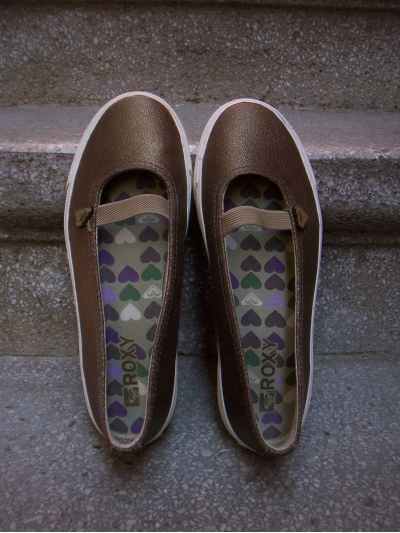 Balerini din piele metalica texturata, cu talpa groasa