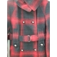 Sacou lung din tweed, cambrat si cu petice din piele eco