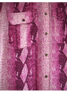 Haina din blana de iepure, zebra-print, cu cordon din piele