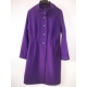 Palton babydoll din lana neon, cu maneci raglan si guler funnel