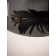 Palarie fedora cadet din lana, accesorizata cu pene naturale