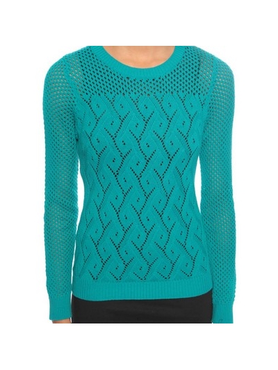 Pulover subtire neon, crosetat cu ochiuri largi