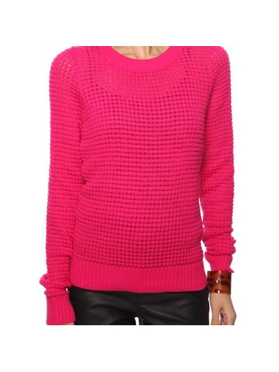 Pulover subtire tricotat cu fir metalic, neon