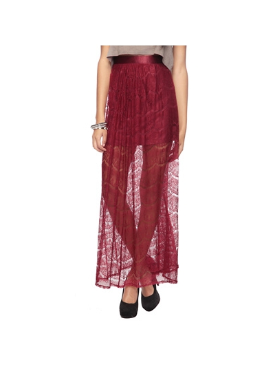 Fusta maxi din datela, cu jupa mini