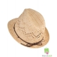 Palarie fedora din paie, accesorizata cu siret cerat