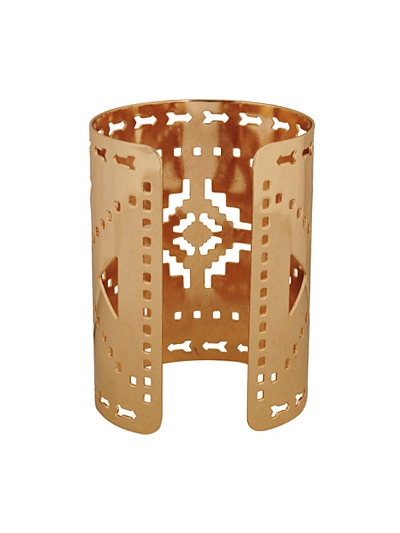 Bratara metalica efect oglinda, fixa, cu motive aztece decupate