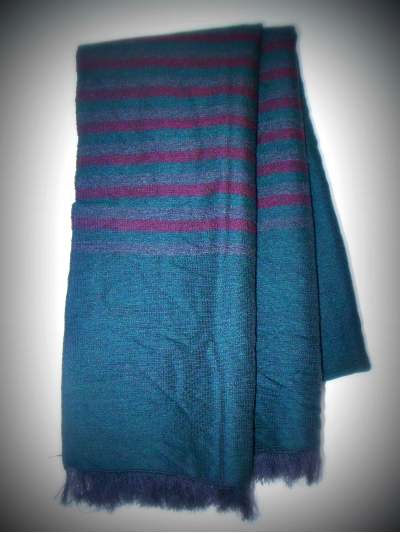 Esarfa vintage cu imprimeu multicolor, din lana noua pura si casmir