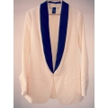 Sacou lung cu rever contrast texturat