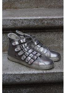 Rock&Candy Metallic Distressed Leather Hi Sneacker