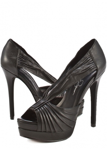 Sandale stiletto din piele cu textura cutata