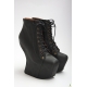 Botine sculpturale din piele, cu platforma si fara toc