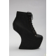 Botine sculpturale din piele, cu platforma si fara toc