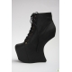 Botine sculpturale din piele, cu platforma si fara toc
