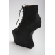 Botine sculpturale din piele, cu platforma si fara toc