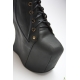 Botine sculpturale din piele, cu platforma si fara toc