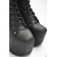 Botine sculpturale din piele, cu platforma si fara toc