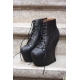 Botine sculpturale din piele, cu platforma si fara toc