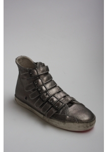 Rock&Candy Metallic Distressed Leather Hi Sneacker