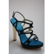 Sandale din piele lacuite cu barete subtiri si toc oglinda