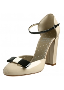 Pantofi din piele lacuita Mary-Jane, cu funda