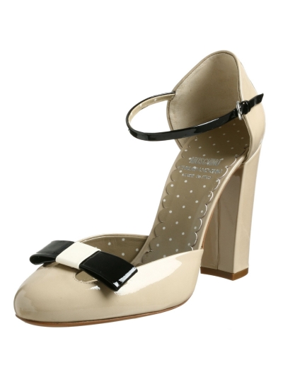 Pantofi din piele lacuita Mary-Jane, cu funda